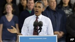 President Barack Obama speaks during a campaign stop in Milwaukee, Wisconsin, September 22, 2012.