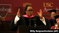 Oprah Winfrey speaks to USC Annenberg Class of 2018 at the Shrine Auditorium on Friday, May 11, 2018, in Los Angeles.