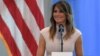 U.S. first lady Melania Trump speaks on her “Be Best” initiative during a reception she hosted at the United States mission to the U.N. on the sidelines of the United Nations General Assembly in New York, Sept. 26, 2018.