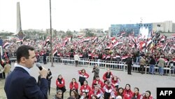 Beşar Esat Şam Mitinginde Halkına Seslendi