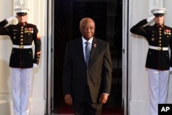 FILE -Joseph Nyuma Boakai, Sr., Vice President of Liberia, arrives for a dinner hosted by President Barack Obama for the U.S. Africa Leaders Summit, Aug. 5, 2014.