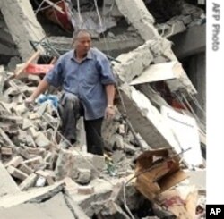 Collapsed building in China's 2008 earthquake