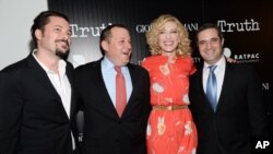 Režiser filma James Vanderbilt (s lijeva), producent William Sherak, glumica Cate Blanchett i producent Bradley J. Fishcer