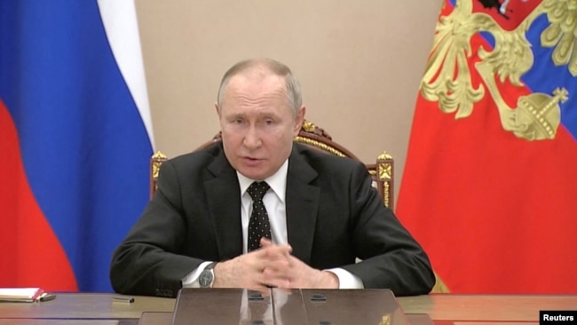 El presidente ruso, Vladimir Putin, se dirige a la nación el 27 de febrero de 2022.