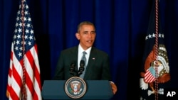 U.S. President Barack Obama speaks during a press conference in Kuala Lumpur, Malaysia, Nov. 22, 2015. 