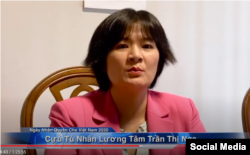 Cựu TNLT Trần Thị Nga phát biểu hôm 11/05/2020 trong sự kiện Ngày Nhân quyền cho Việt Nam. Photo Vietnam Human Rights Day via YouTube.