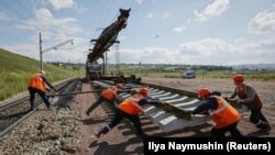  Trans-Siberian Railway outside the Siberian city of Krasnoyarsk, Russia