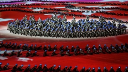 Ceremonia de apertura de los 7 ° Juegos Mundiales Militares del CISM en Wuhan, provincia de Hubei, China. Octubre 18, 2019.