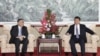 澳门特区政府2014年12月19日发布的照片显示中国国家主席习近平会晤澳门特首崔世安。
