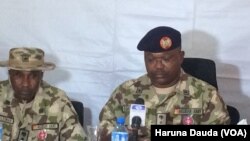 Brig. Gen. G.O Adesina, shugaban wata kotun soja a lokacin yana shari'a ga wasu sojojin a Maiduguri 