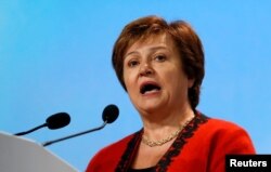 World Bank CEO Kristalina Georgieva addresses during the opening of COP24 UN Climate Change Conference 2018 in Katowice, Poland, Dec. 3, 2018.