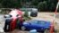 Germany, Shuld, Cars destroyed by flood are pictured on a flood-affected area