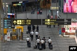 Ruang transit terminal Bandara Internasional Changi di Singapura pada 14 Januari 2021. (Foto: AFP)