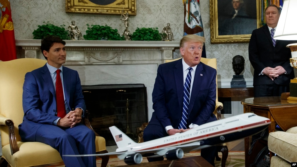 Дональд Трамп и Джастин Трюдо отвечают на вопросы журналистов в Белом доме, 20 июня 2019 года