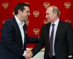 Aleksis Tsipras və Vladimir Putin