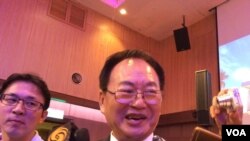 台企联荣誉总会会长张汉文（美国之音记者申华 拍摄）