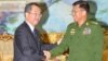 တပ်မတော်ကာကွယ်ရေးဦးစီးချုပ် ဗိုလ်ချုပ်မှူးကြီး မင်းအောင်လှိုင်နဲ့ မြန်မာနိုင်ငံဆိုင်ရာ မြောက်ကိုရီးယား သံအမတ်ကြီး Kim Sok Chol တွေ့ဆုံဆွေးနွေး။ (သတင်းဓာတ်ပုံ-ပြန်ကြားရေးဝန်ကြီးဌာန)