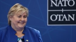 Norwegian Prime Minister Erna Solberg attends a NATO summit in Brussels on June 14, 2021.