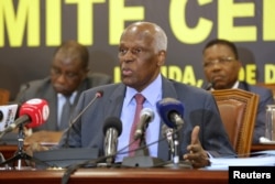 FILE - Then-Angolan President and MPLA leader, Jose Eduardo dos Santos attends a party central committee at a meeting in Luanda, Angola, Dec. 2 ,2016.