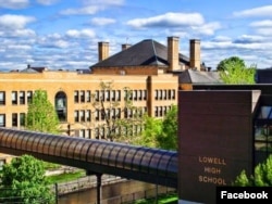 Birdview of Lowell High School located in downtown Lowell, MA. The issue of either renovating or moving the school a different location has divided the city.