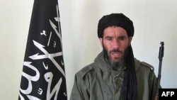 An undated photo obtained by ANI Mauritanian news agency reportedly shows al-Qaida operative Mokhtar Belmokhtar speaking at an undisclosed location.