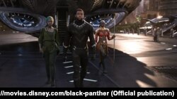 A scene from the blockbuster movie "Black Panther." 