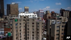 FILE - General view of buildings in the Central Business District of Johannesburg, March 3, 2010.