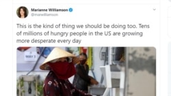 Nhà văn Mirianne Williamson viết trên Twitter 14/04 về máy ATM gạo Việt Nam.