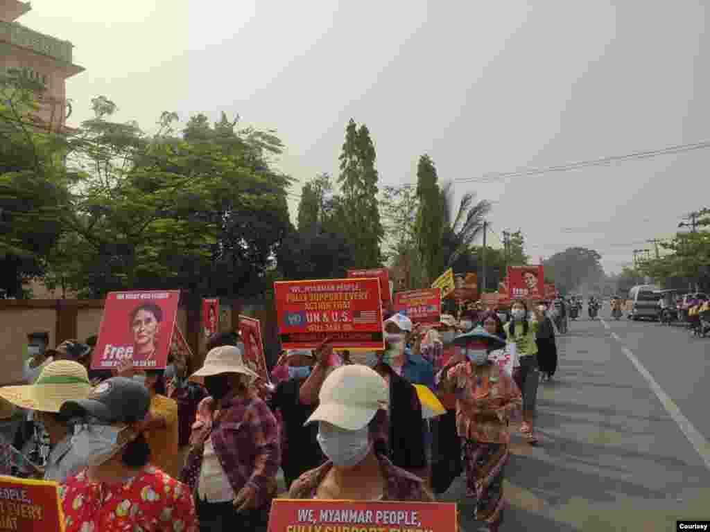ကလေးမြို့ ဆန္ဒပြပွဲ။ (ဧပြီ ၁၀၊ ၂၀၂၁။ ဓာတ်ပုံ - CJ)