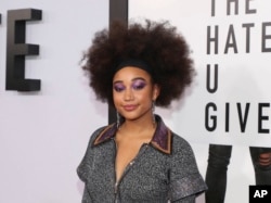 Amandla Stenberg at a screening of "The Hate U Give" in New York City.
