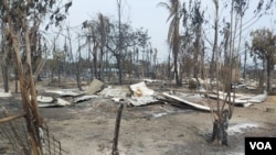 Rakhine village on fire