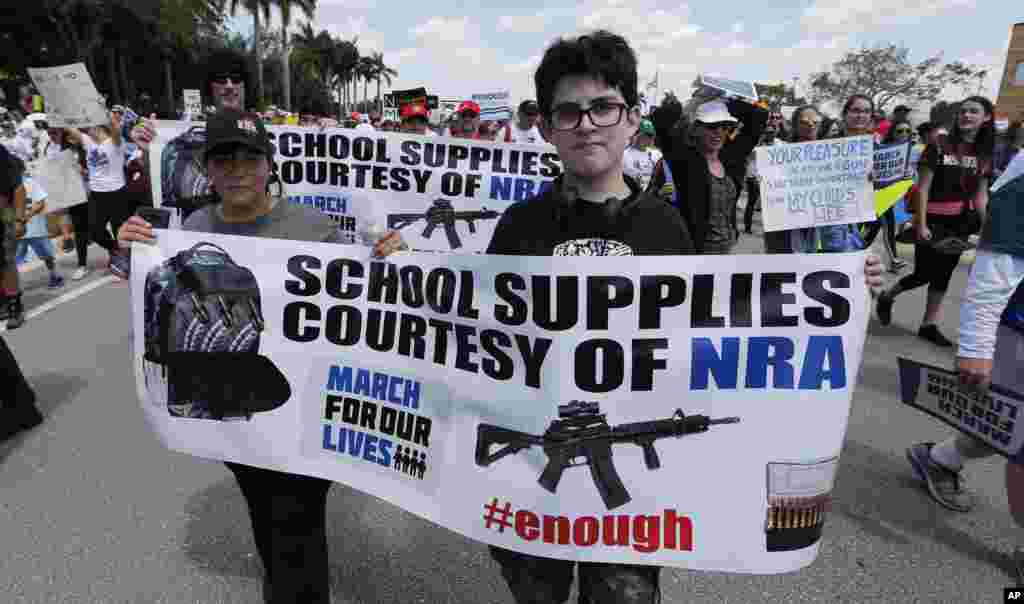 Le rassemblement &quot;Marche pour nos vies&quot; à Parkland, Floride, 24 mars 2018.