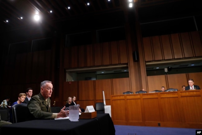 Joint Chiefs Chairman Marine Corps Gen. Joseph Dunford said he’s not seen any shifts in North Korea’s military posture despite the reclusive nation’s threats to shoot down U.S. warplanes amid the “charged political environment” between Washington and Pyongyang.