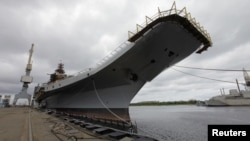 俄羅斯製“戈爾什科夫海軍上將號”航空母艦.(2009年7月2日資料照片)