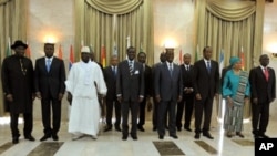 West African leaders pose for a family picture on May 3, 2012 in Dakar before a meeting on the crises in neighboring Mali and Guinea-Bissau, which have both suffered recent coups. 