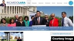 Democratic California State Senator Ricardo Lara represents the 33rd Senate District (Screenshot of official page at http://sd33.senate.ca.gov/)