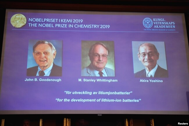 La Academia Sueca anunció el miércoles 9 de octubre de 2019 a los ganadores del premio Nobel de Química.