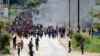 Une manifestation dans une rue d'Harare, Zimbabwe, 14 janvier 2019.