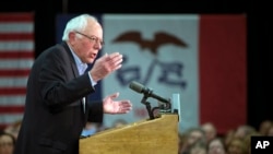 Democratic presidential candidate, Sen. Bernie Sanders, speaks during a campaign rally Jan. 31, 2016, in Waterloo, Iowa.