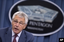 Defense Secretary Chuck Hagel speaks during a news conference at the Pentagon, July 31, 2013.