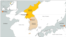 Map of North Korea and South Korea