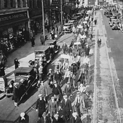 Members of the Unemployed Union march in Camden, New Jersey, in 1935