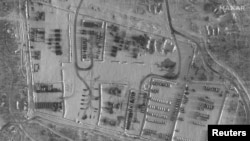 A satellite image shows a Russian battle group deployment in Pogonovo Training Area near Voronezh, Russia, Dec. 21, 2021. Satellite Image ©2021 Maxar Technologies.