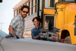 Adegan film "Ghostbusters: Afterlife" menampilkan aktor Paul Rudd dan aktris McKenna Grace (dok: Kimberley French/Sony Pictures via AP)
