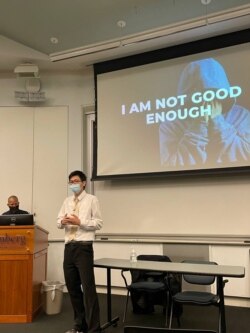 Yonathan Wiryajaya penerima Indonesia International Student Mobility Awards 2021 presentasi untuk Public Communication di University of Pennsylvania. (Foto: Dok Pribadi)