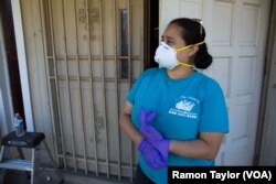 Elsa Isaula, who runs a small cleaning service in Houston, says inhaling dust from sheetrock becomes inevitable, even when necessary health precautions are taken. “We feel good because there’s a lot of work, but at the same time we feel that it’s very dangerous,” Isaula said.