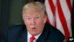 President Donald Trump speaks during a briefing at Trump National Golf Club in Bedminster, N.J., Aug. 8, 2017.