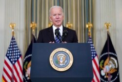 President Joe Biden delivers remarks on the October jobs report from the State Dining Room of the White House, Nov. 5, 2021.