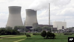 This file photo shows the nuclear power station in Gundremmingen, southern Germany, on May 23, 2006. (AP Photo/Christof Stache, file)