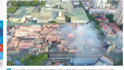 Khu nhà kho Công ty Bóng đèn Phích nước Rạng Đông bị phá hủy do vụ cháy hôm 28/8/2019.